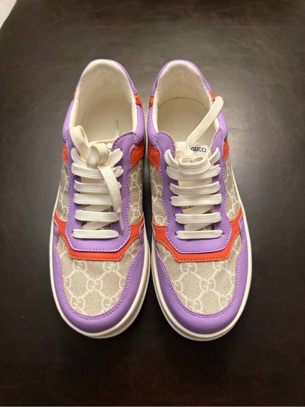 Gucci Lavender & Coral GG Monogram Sneakers